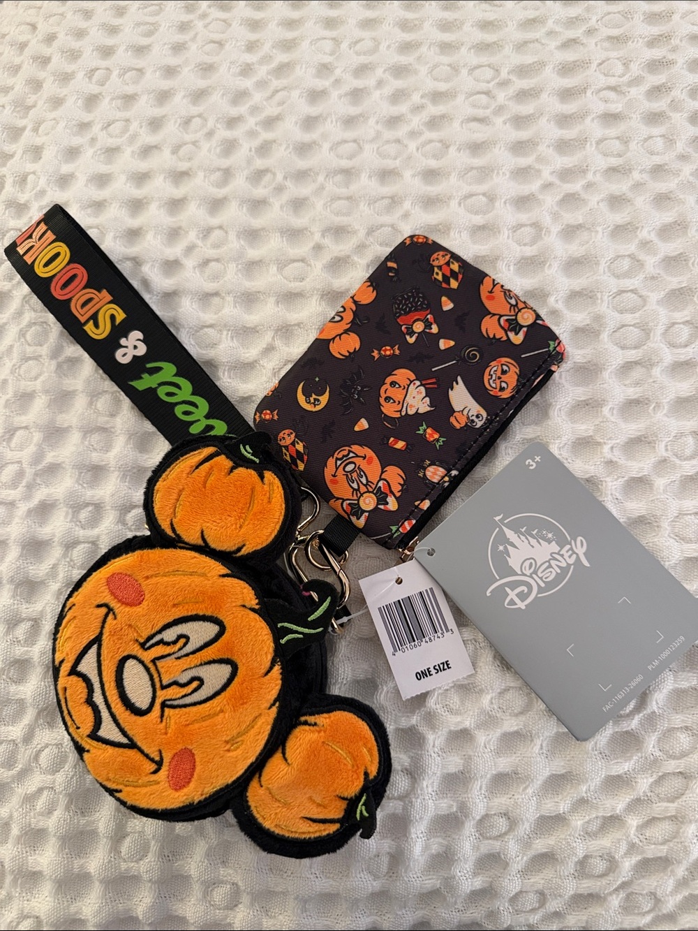 Disney Halloween Pumpkin Mickey wristlet card holder and coin purse.